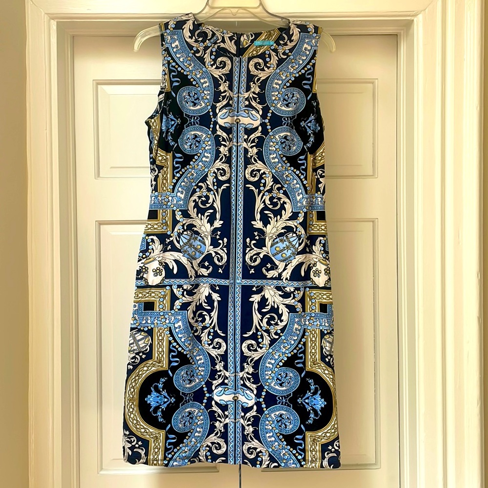 J.McLaughlin Sheath Dress Catalina Cloth Navy Print Medium